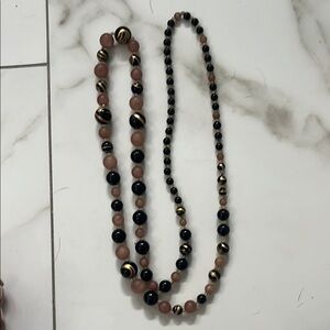 Elegant Black, Rose and gold  Beaded Vintage Necklace
